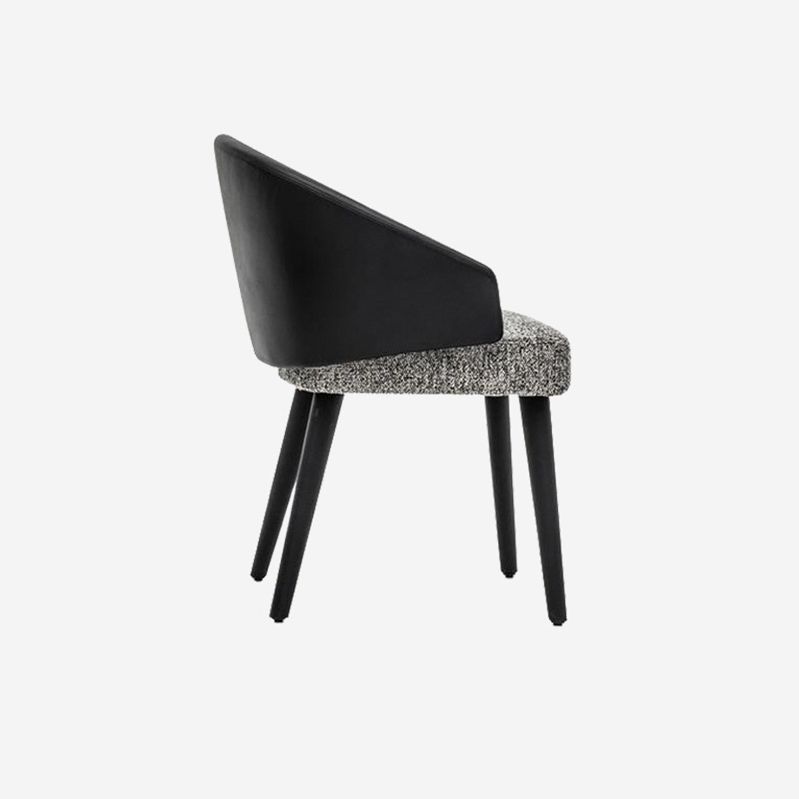 Home Industrial Dining Chair Kitchen Wood Dining Chair in Black Legs