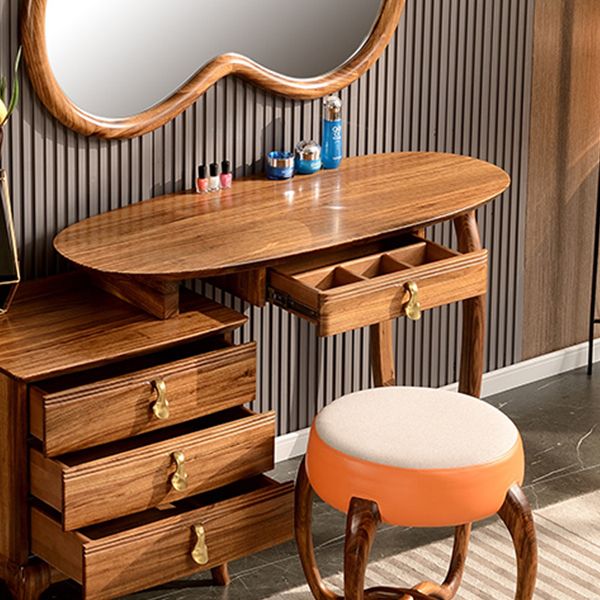 Standing 4- Drawer Vanity Dressing Table Set with Makeup Table and Stool