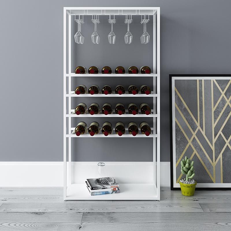 Modern Wine Holder Rack with Shelf Floor Stemware Holder Wine Rack