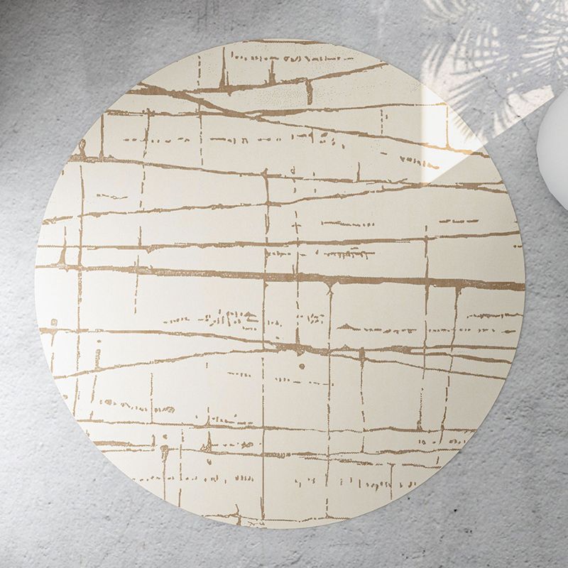 Light Yellow Rug Polyester Graphic Rug Non-Slip Backing Rug for Living Room