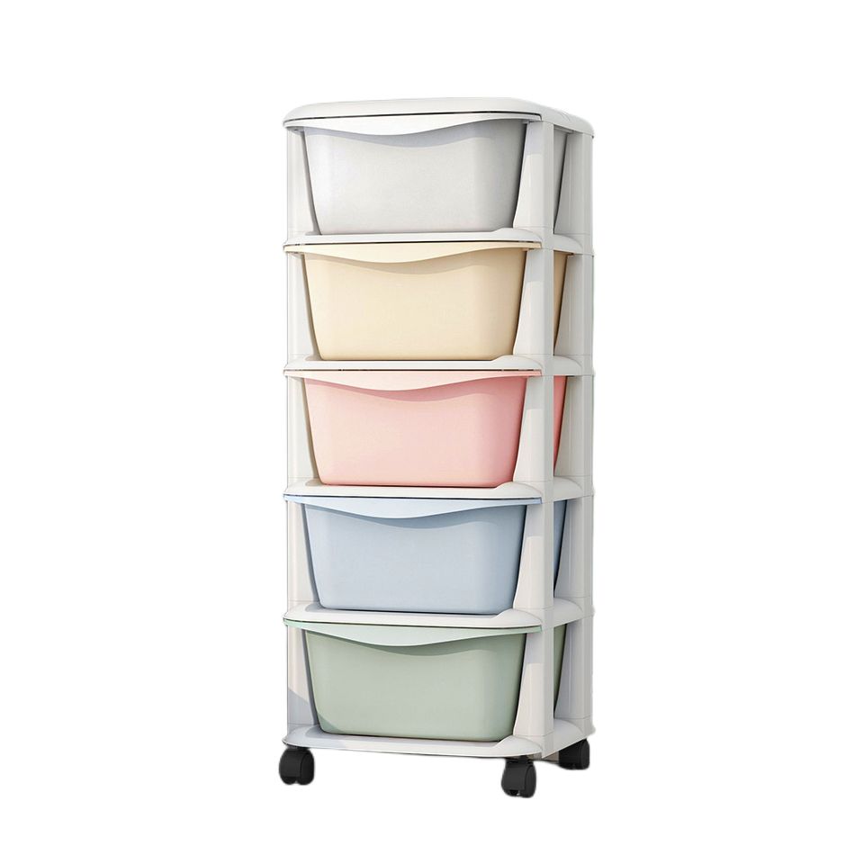 Ultra Modern Vertical Plastic Baby Dresser with Drawers for Bedroom