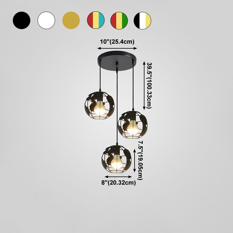 Macaron de suspension du globe Macaron 3 lumières suspendues pour salle à manger