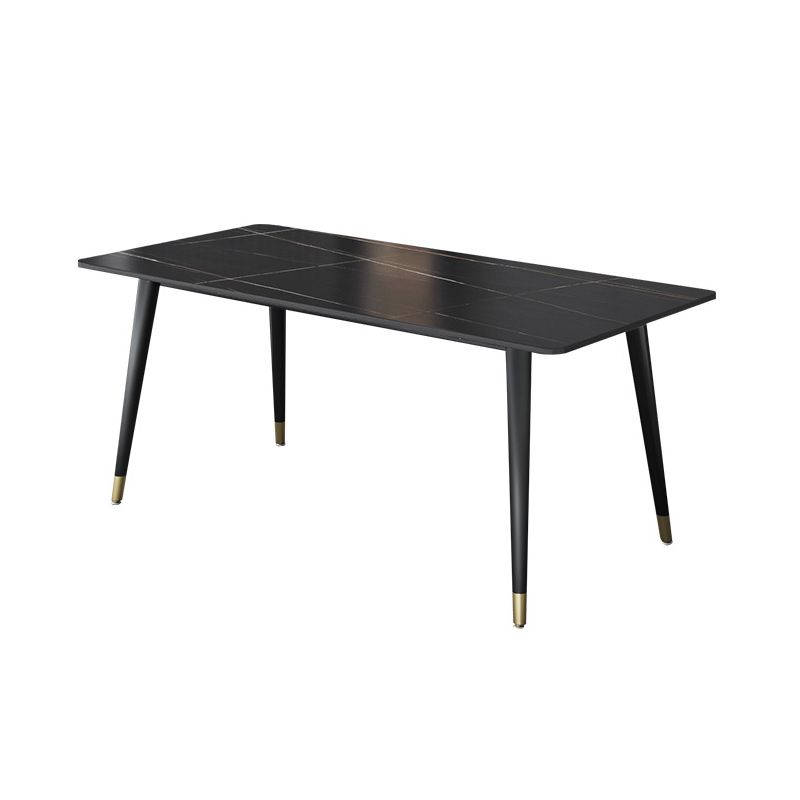 Rectangle Dining Table Stone Top Dining Table with Iron Base