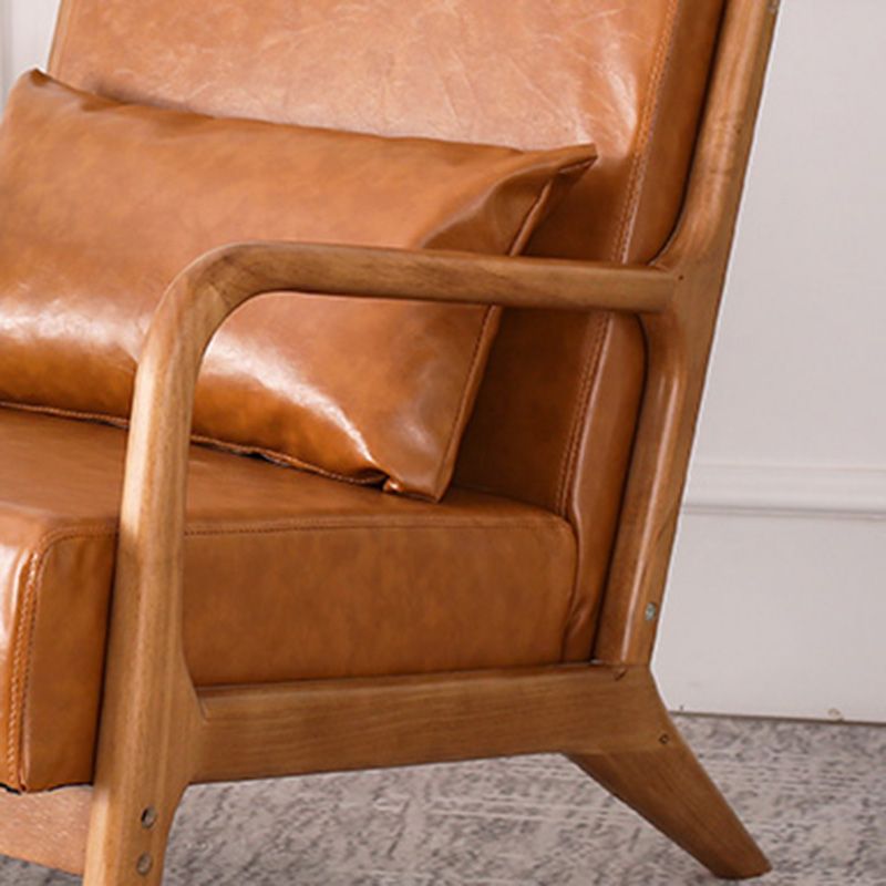 Mid-Century Modern Accent Armchair Living Room Round Arms Pillow Back Arm Chair