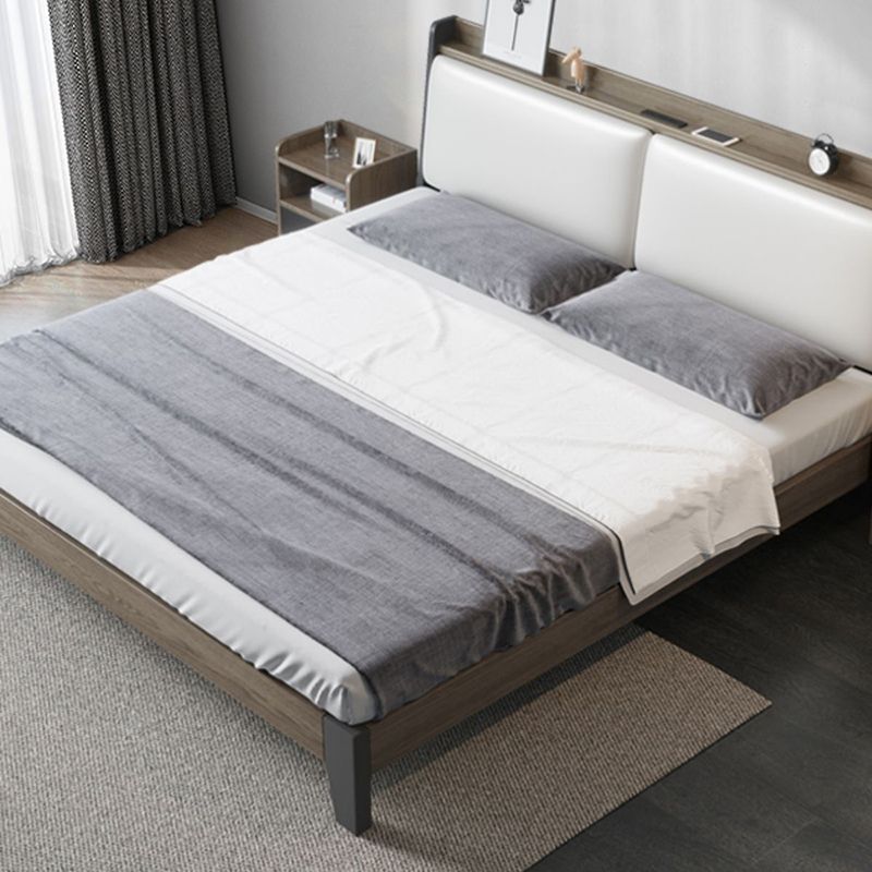 Contemporary Wood and Upholstered Bed Rectangular Standard Bed