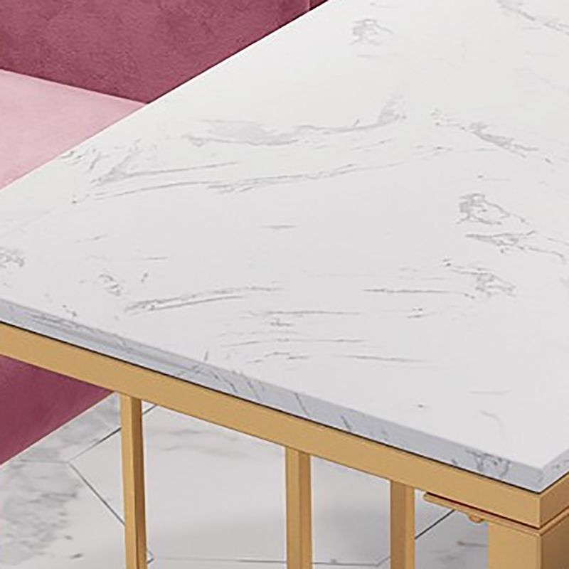 Glam Pub Table Faux Marble Rectangle Bar Table for Breakroom