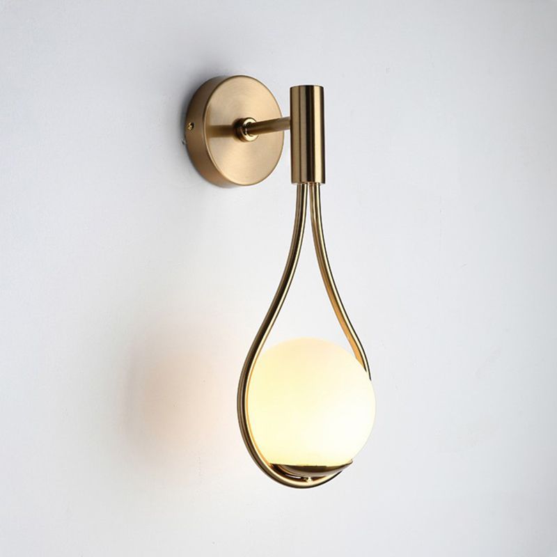 Lámparas de plataformas de estilo nórdico de estilo nórdico moderno vidrio 1 placas de pared ligeras en acabado dorado