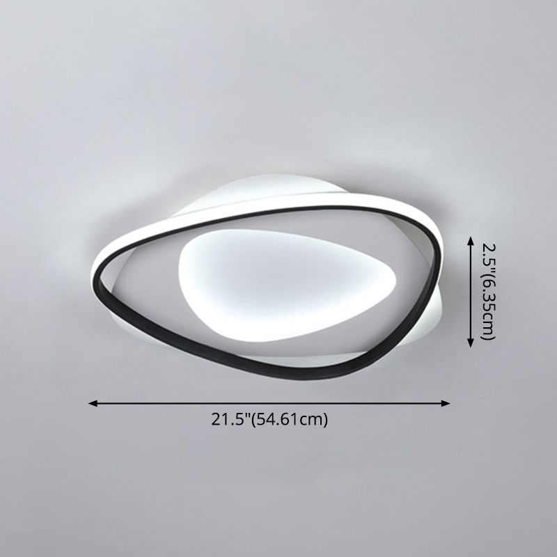 Triangle Bedroom Flush Mount Light Fixture Metal LED Modern Flush Mount Ceiling Light in Black