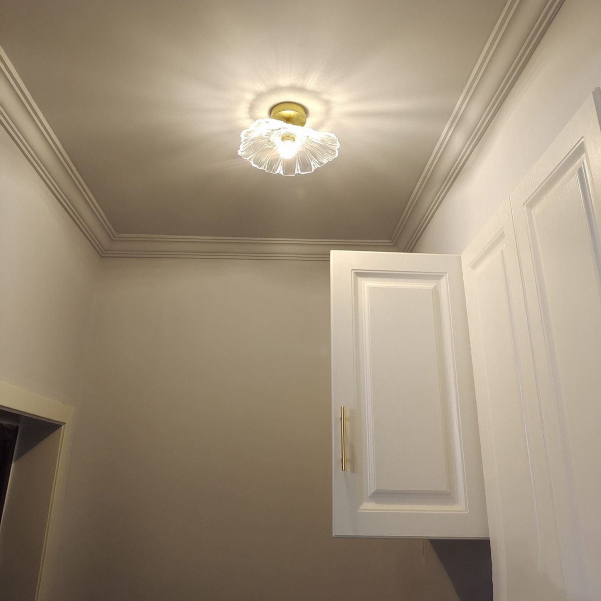 Contemporary Flush Mount Ceiling Light with Creative Glass Shape for Bedroom