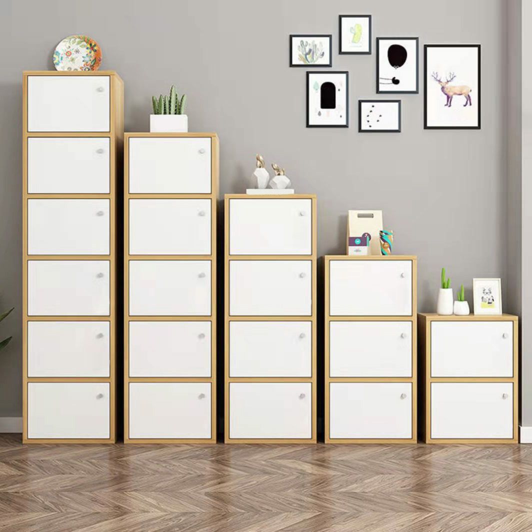 Light Wood Finish Non-Hanging Armoire Modern Storage Cabinet for Home