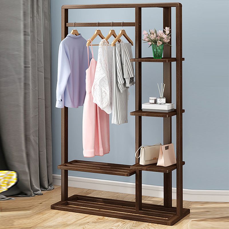 Modern Style Wooden Wardrobe Bedroom Wardrobe Armoire with Garment Rod