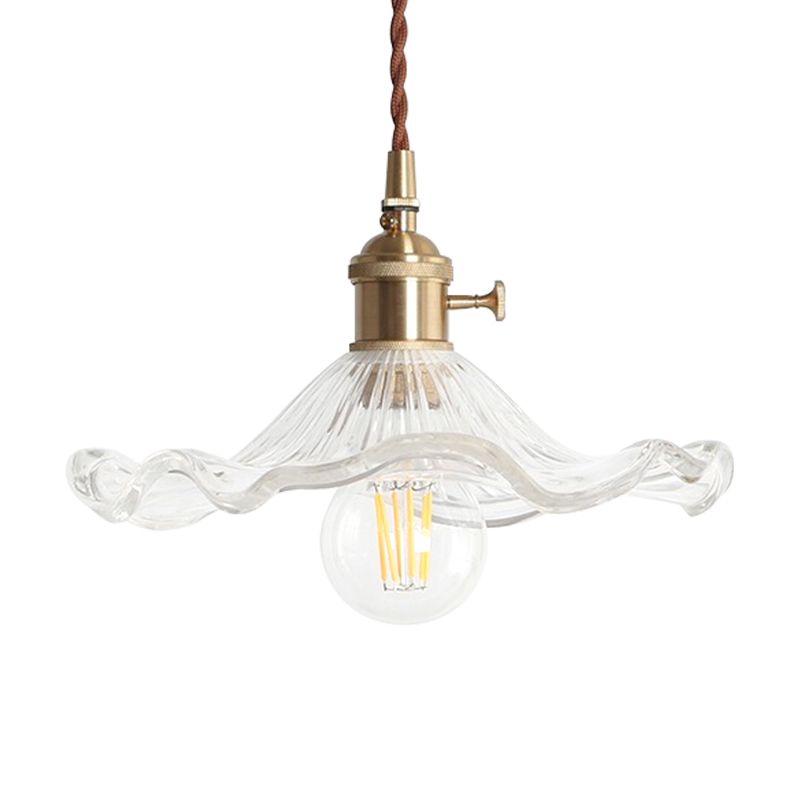 Couloir haltoue Lotus Leaf pendentif éclairage vitre clair une lampe suspendue contemporaine légère