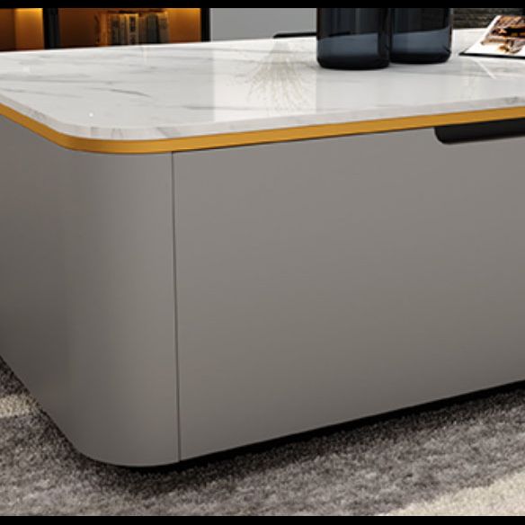Block 1 Single Coffee Table with Drawers Modern Rectangular Cocktail Table