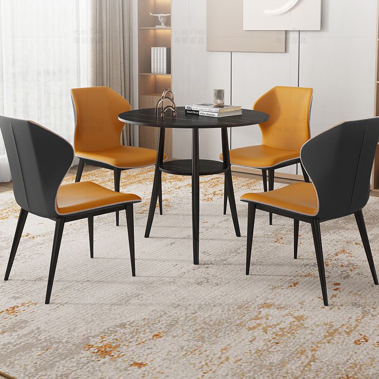 Traditional Luxury Style Dining Table Round Sintered Stone Table for Dining Room