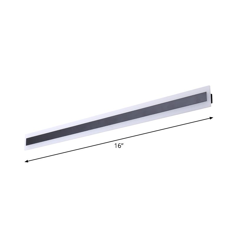 Linear Sconce Light Fixture Minimalism Metal LED Black Wall Mounted Lighting with Acrylic Shade