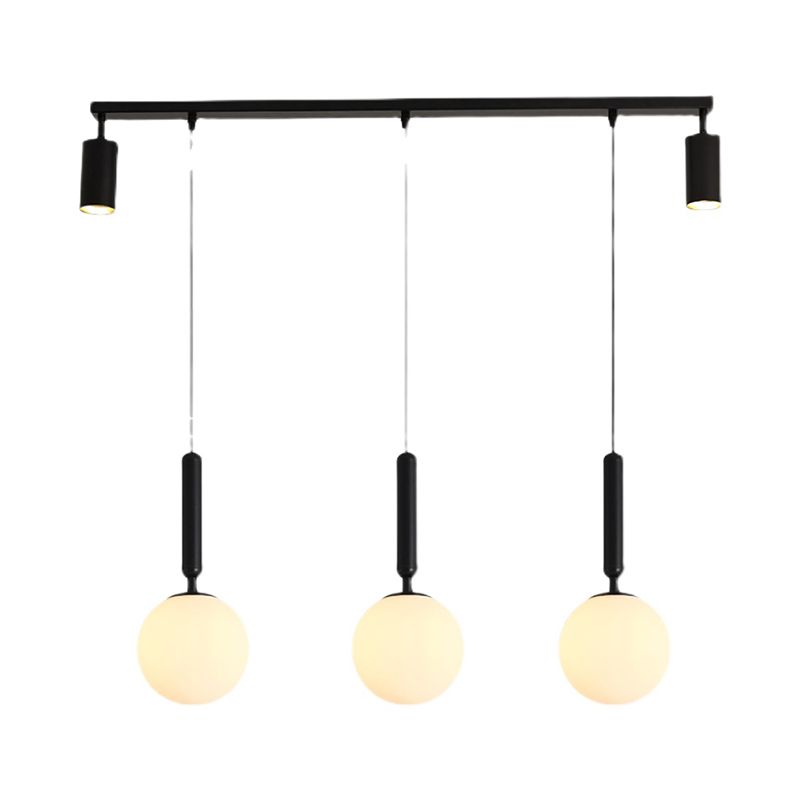 5 Light Cylinder Island Lighting Fixtures Contemporary Metal Island Lighting Ideas in Black