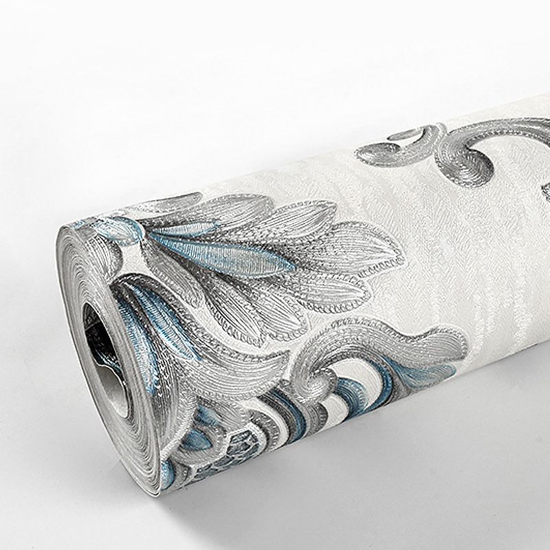 Medallion Jacquard Wallpaper Roll Vintage Style 3D Embossed Wall Covering for Bedroom