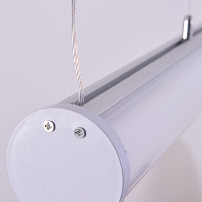 1 Light Linear Island Light Fixture Modernism Metal Island Pendant Lights in White