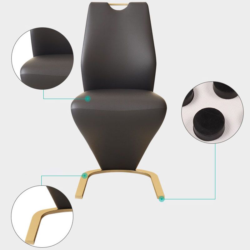 Chaises de salle à manger en similicuir de style scandinave, chaise à dossier solide pour cuisine (Ensemble de 2)