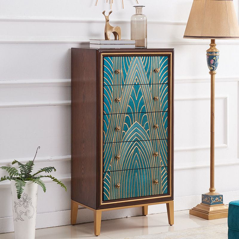 Classic Glam Lingerie Chest Vertical Wood Storage Chest for Bedroom