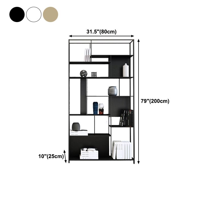 Metal Industrial Etagere Bookshelf Vertical Iron Open Bookshelf for Office