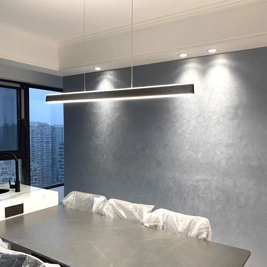 Modern Metal Island Light Strip 2 luces LED Island Colgante para comedor