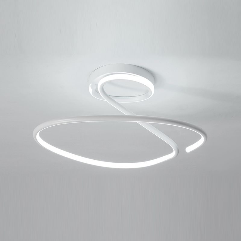 Minimalist Circular Ceiling Flush Mount Aluminum LED Bedroom Semi Flush Light