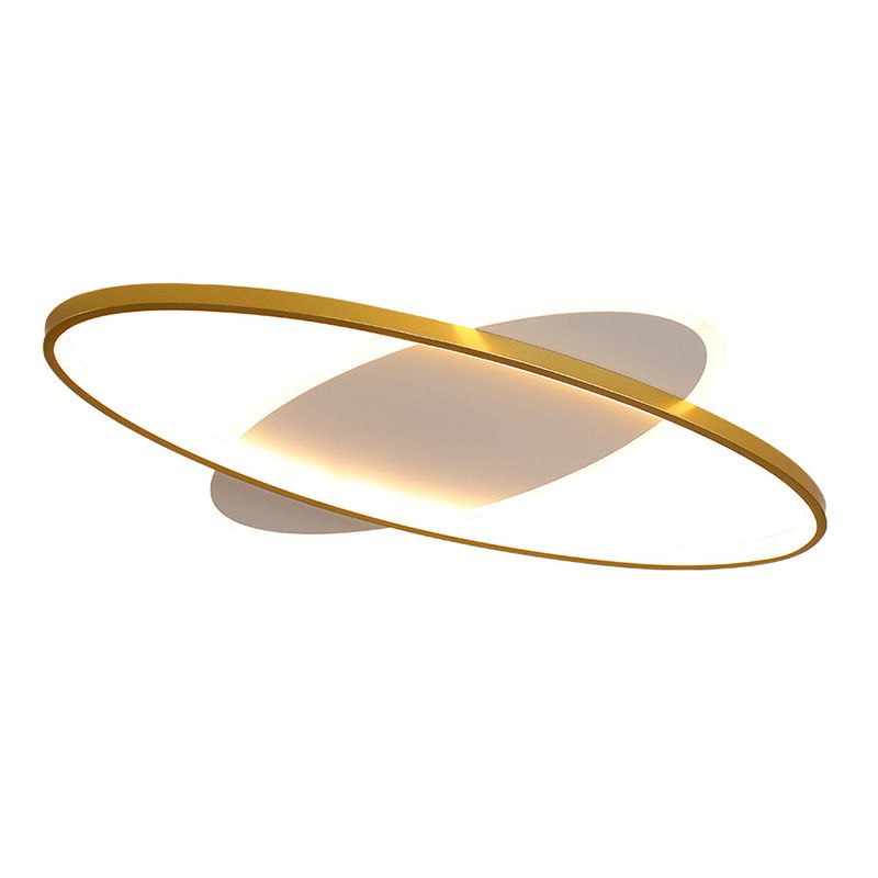 Gouden ovale inbouwlamp minimalistische stijl LED metalen plafondlamp