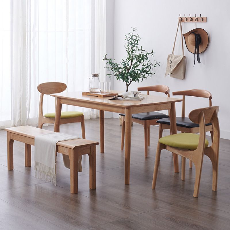 Mesa de madera de balata rectángulo mesa de comedor moderna con 4 patas para restaurante