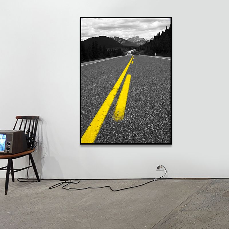 Black Mountain Road Canvas Print Textured Contemporary Living Room Wall Art Decor