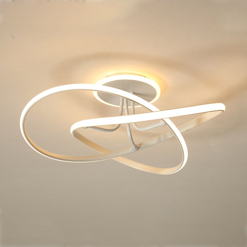 Modern Style Linear Shade Ceiling Light Metal 2 Headed Ceiling Light for Dining Room