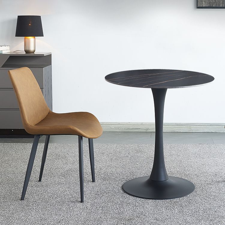 Round Dining Table Contemporary Style Stone Dining Site Table with Tulip Base