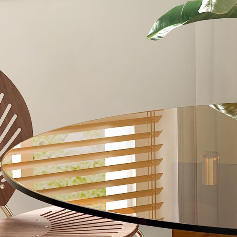 Round Glass Dining Table Modern Style Dining Table for Home Use