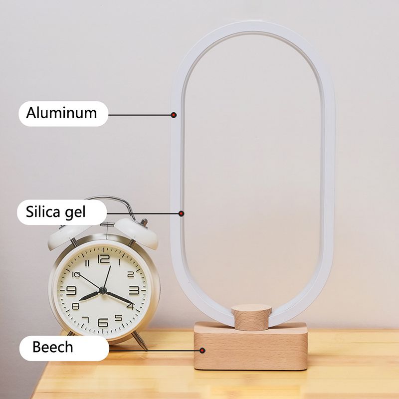 Moderne tafellamp met 1 licht met USB-poort lineair tafellicht voor slaapkamer