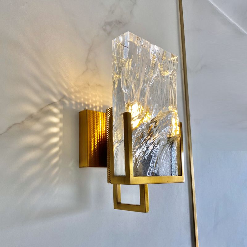 Single Modern Golden Wall Mounted Sconce Crystal Wall Light for Bedroom