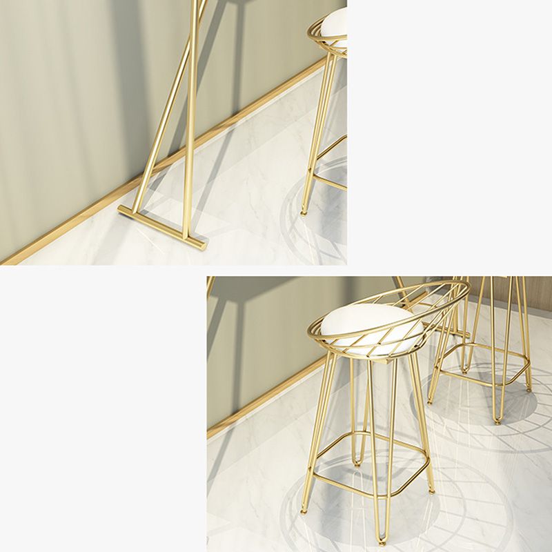 Glam Bar-height Table with Gold Base 41.3-inch Height Table Top Bar Table