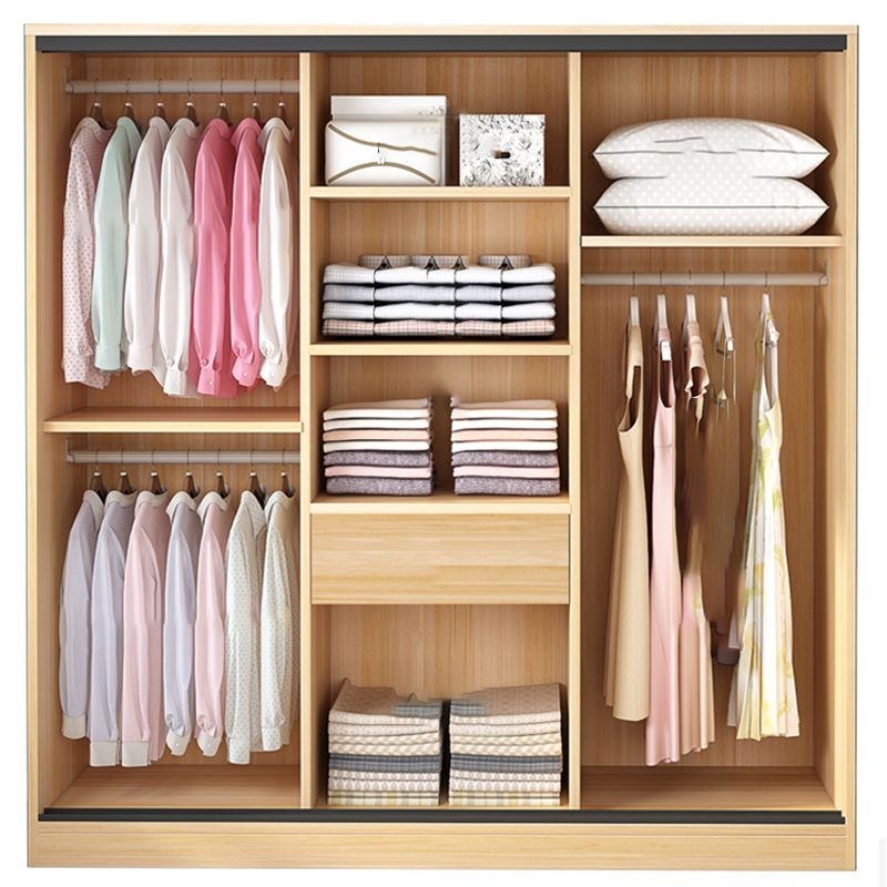 Artificial Wood Wardrobe Freestanding Wardrobe with Sliding Doors for Bedroom