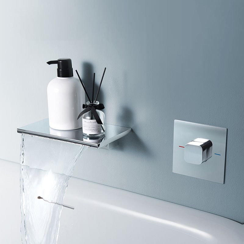 Modern Metal Tub Filler Single Handles Waterfall Tub Faucet Trim