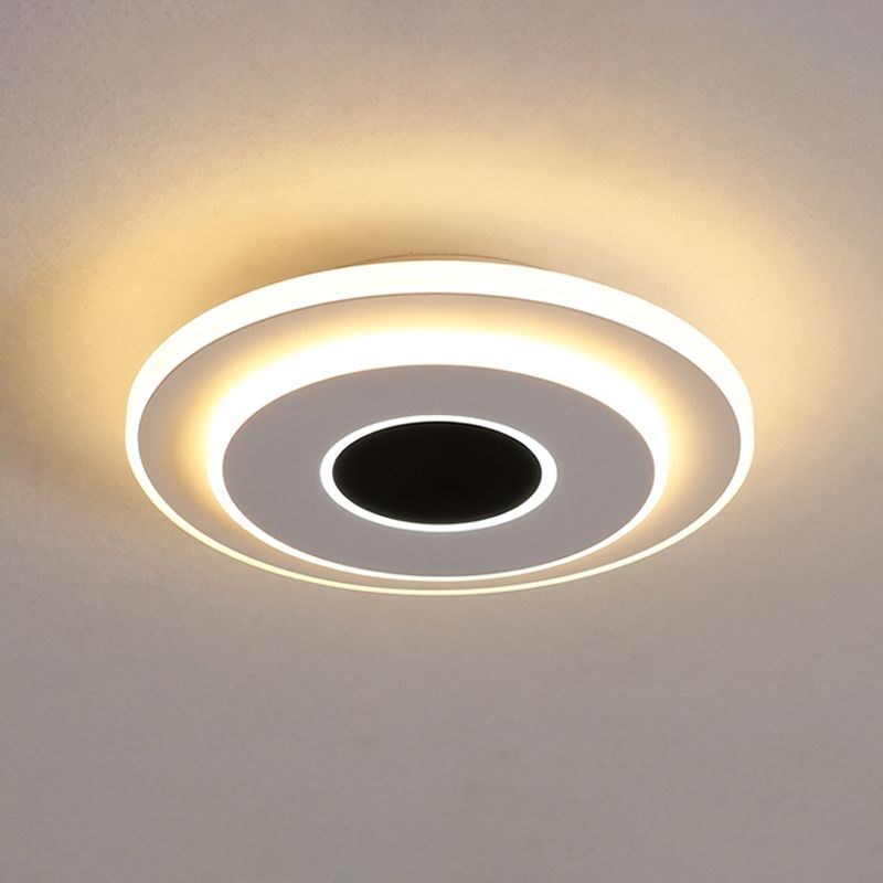 LED-foyer mini-plafondlamp modernistisch zwart-wit inbouwlamp met gelaagde ronde/vierkante acrylkap in warm/wit licht