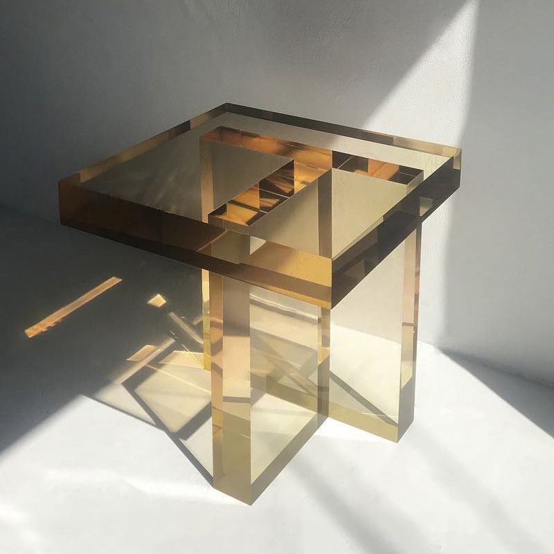 15" Wide Glam Corner Table Acrylic Square Accent Side Table for Living Room