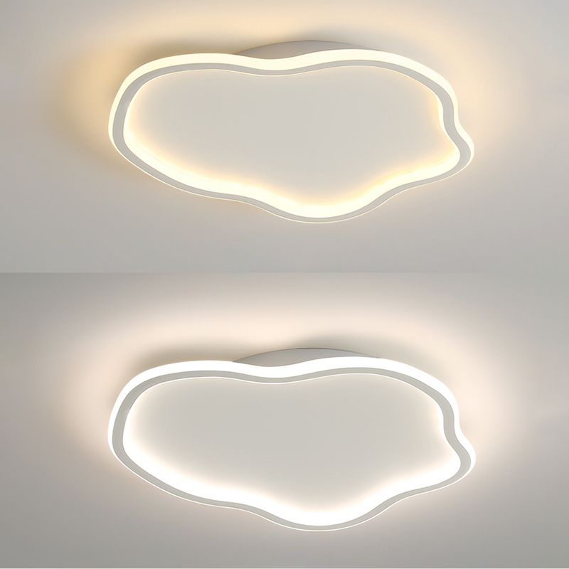 Modern Minimalist LED Ceiling Fixture Wrought Iron Cloud Flush Mount with Acrylic Shade