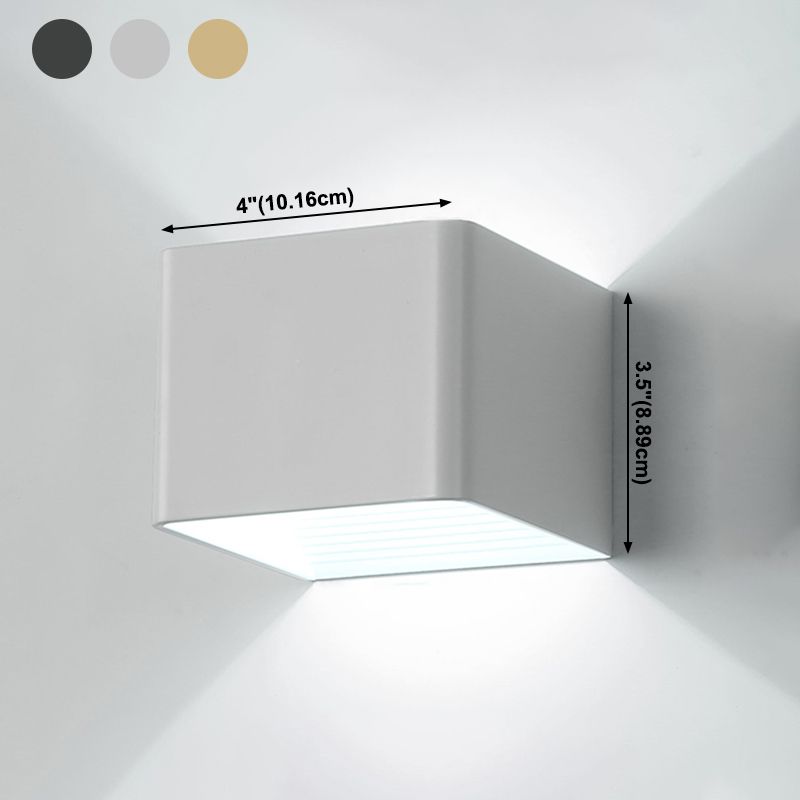 Metal Square Wall Sconces Contemporary Style 2 Lights Wall Washer Sconce