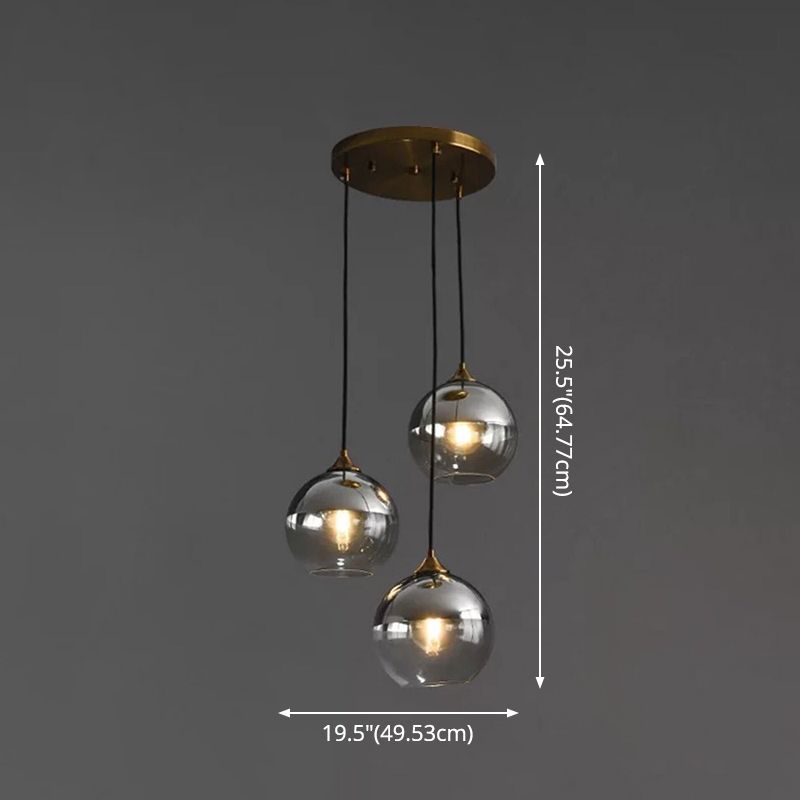 Contemporary Sphere Pendant Lights Blown Glass Hanging Pendant Lights for Bedroom