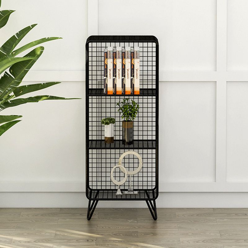 Contemporary Iron Standard Bookshelf Vertical Closed Back Bookcase for Home