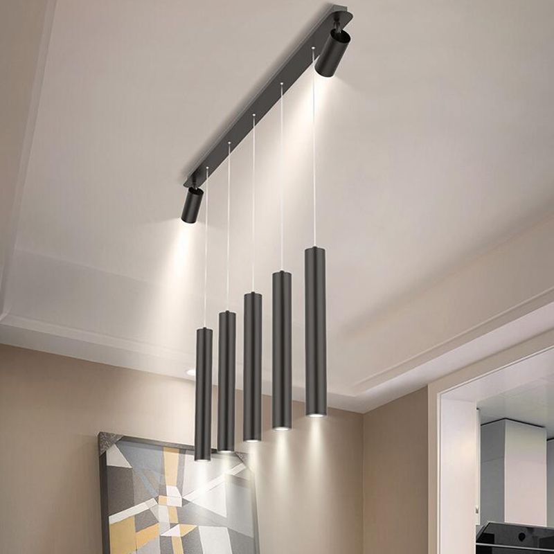 Cylindrical LED Island Light 360° Rotatable Spotlight Design Modern Minimalism Metal Lighting Fixture