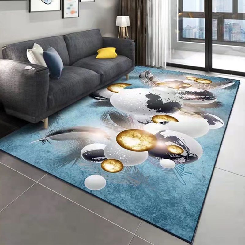 Gold Modern Indoor Rug Polyester Deer Area Rug Stain Resistant Rug for Living Room
