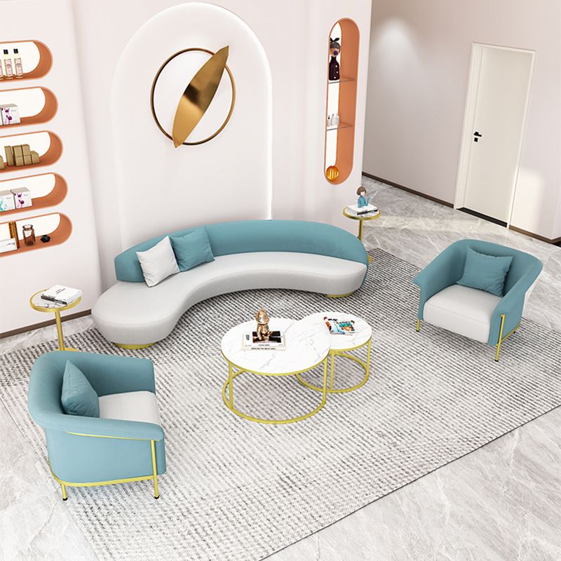 Contemporary Curved Sofa Armless Sofa for Living Room, Apartment