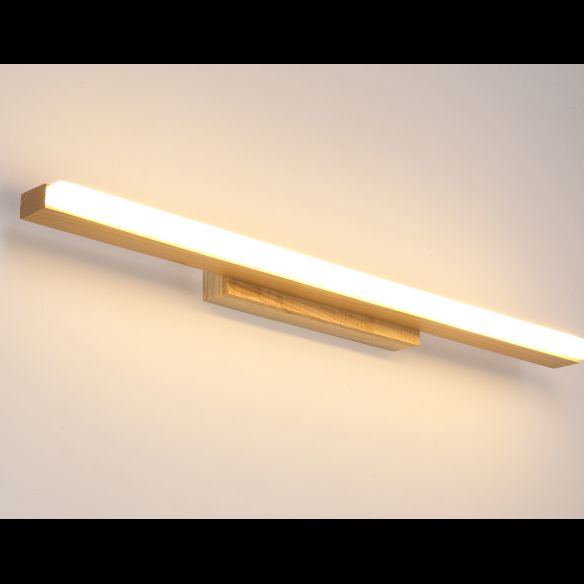 Nordic Natural Oak Vanity Sconce Fixture Simplicity Style Vanity Light in Acrylic Shade