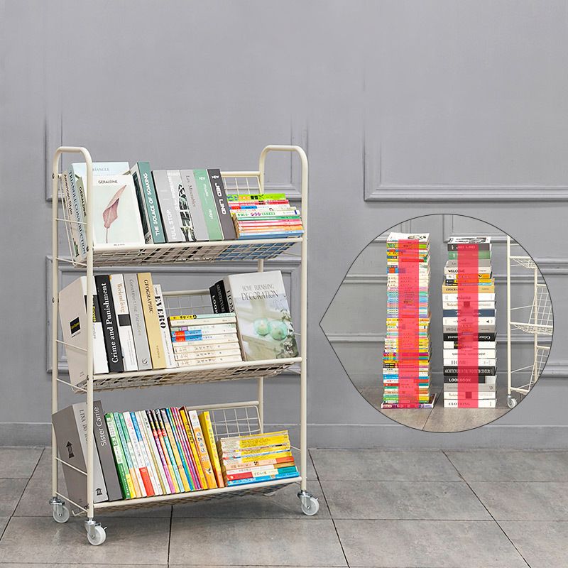 Contemporary Standard Bookcase Metal Open Back Bookshelf with Shelves