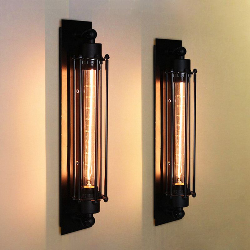 Illuminazione da parete rettangolo metallica in stile industriale 1 lampada da parete leggera